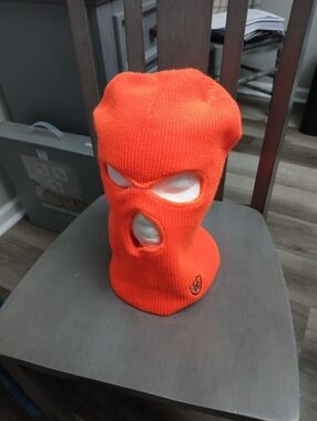 Bright Orange 3-Hole Knit Hunting Ski Mask